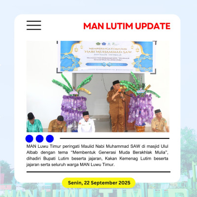 MAN Lutim Gelar Maulid Nabi di Masjid Ulul Albab, Bupati Aja